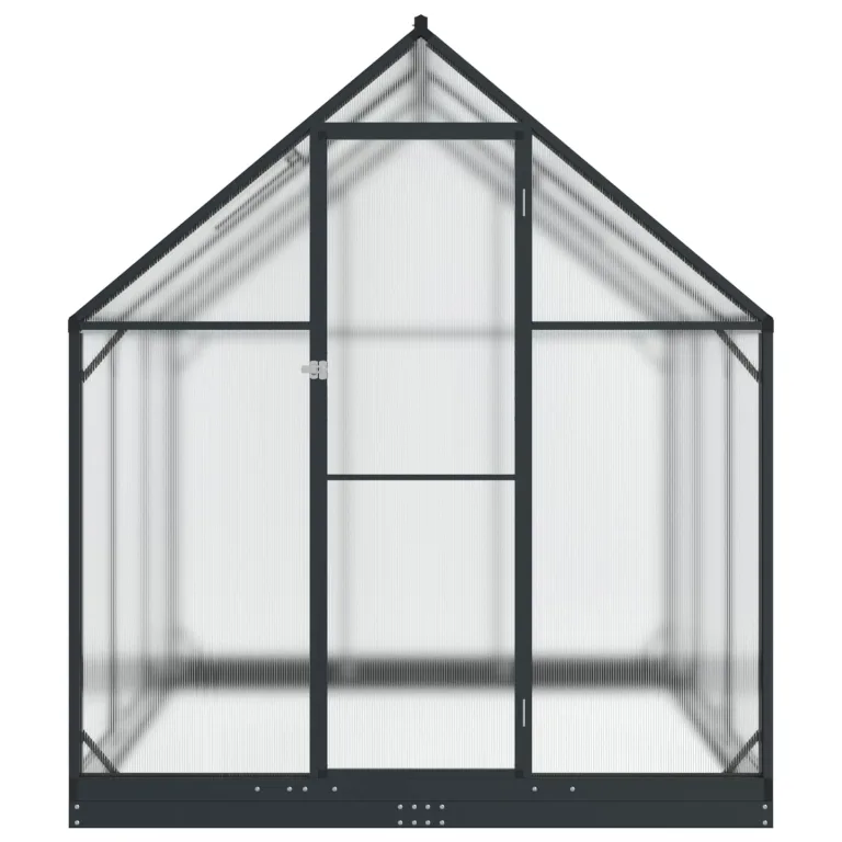 Garten Gewächshaus Anthrazit mit Tür aus Aluminium und verzinktem Stahl 183,5 x 183,5 x 207 cm wetterbeständig stabil begehbar für Tomatenhaus und Gemüseanbau im Freiland auf Balkon oder – Bild 3