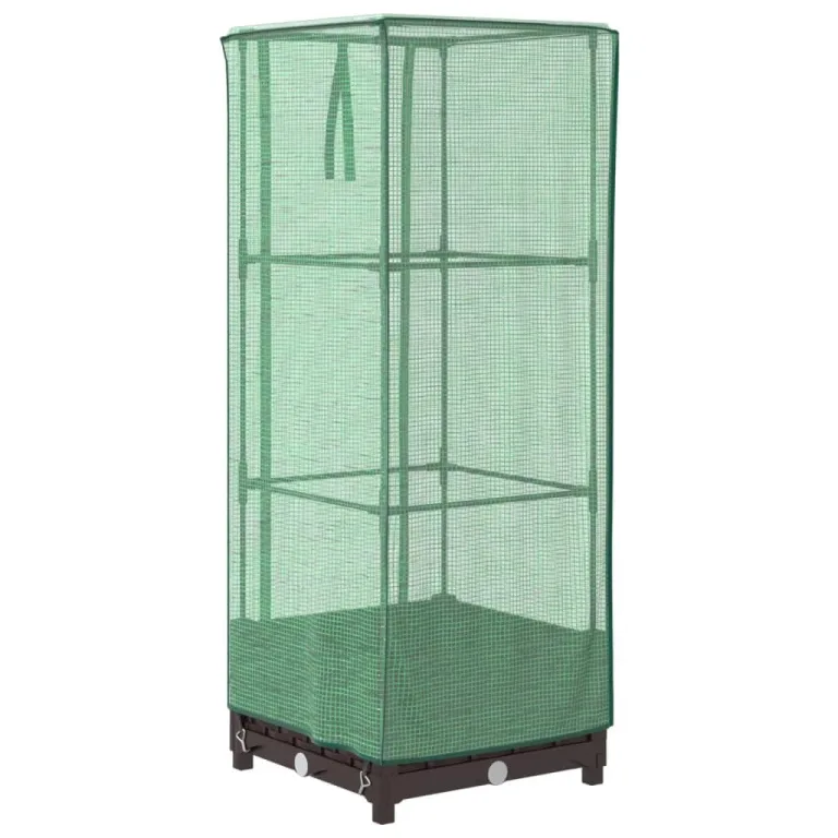 Hochbeet mit Gewächshaus-Aufsatz 120x40x123 cm, Frühbeet mit Reißverschluss aus Polypropylen und Eisenrohr-Rahmen, wasserfeste Polyethylen-Abdeckung, Rattan-Optik für Garten, – Bild 10