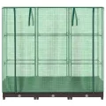 Hochbeet mit Gewächshaus-Aufsatz 120x40x123 cm, Frühbeet mit Reißverschluss aus Polypropylen und Eisenrohr-Rahmen, wasserfeste Polyethylen-Abdeckung, Rattan-Optik für Garten, - Thumbnail 4
