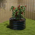 Warmiehomy 80 x 80 x 80 cm rundes Metall Hochbeet, Hochbeet aus verzinktem Stahl mit Gummikante, Stabil mit Querstreben, Gartenbeet aus für Gemüse Kräuter Blumen und Obst, Green - Thumbnail 10
