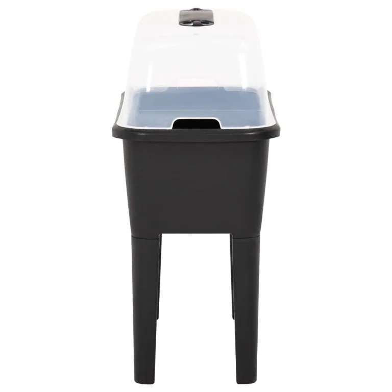 Hochbeet 77x38,7x82 cm PP, 52 Liter Pflanzbeet mit Deckel, Blumenbeet erhöht Balkon, Frühbeet aus Polypropylen UV- und frostbeständig, Stecksystem einfach montieren – Bild 3