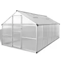 Verstärktes Aluminium Gewächshaus mit Fundament 9,025 m², doppelwandige Polycarbonatplatten, UV-beständig, wärmeisolierend, robuste Aluminiumkonstruktion mit Grundrahmen aus 4 - Thumbnail 1