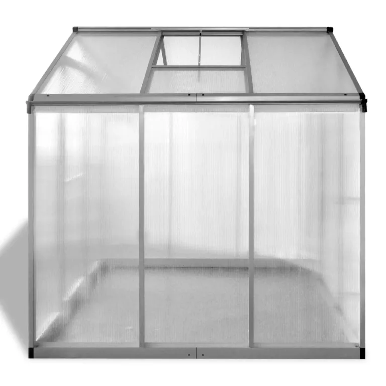 Gewächshaus Aluminium 3,46 m² mit doppelwandigen Polycarbonatplatten, UV-beständig und wärmeisolierend, robuste Aluminiumkonstruktion, Dachrinnensystem und Lüftung, einfacher – Bild 3