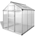 Gewächshaus Aluminium 3,46 m² mit doppelwandigen Polycarbonatplatten, UV-beständig und wärmeisolierend, robuste Aluminiumkonstruktion, Dachrinnensystem und Lüftung, einfacher - Thumbnail 1
