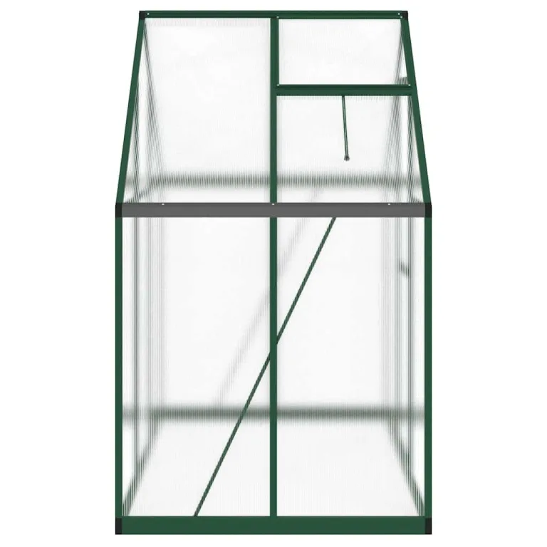 Aluminium Gewächshaus Grün 169x114x195 cm mit Fundamentrahmen, wetterbeständiger Rahmen aus rostfreiem Aluminium, UV-beständige Polycarbonatplatten, 6 cm hohe Bodenprofile, – Bild 4