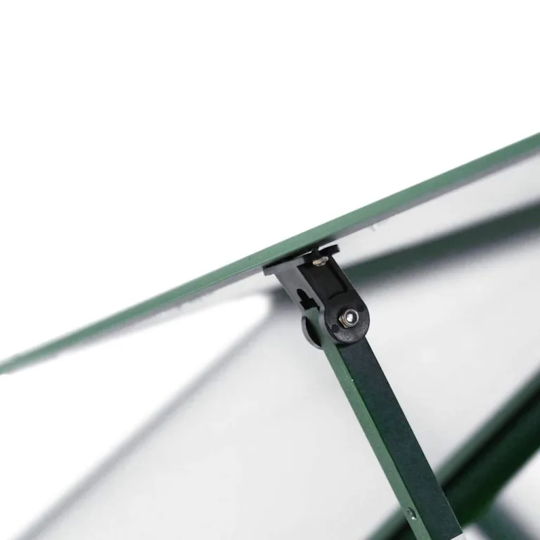 Aluminium Gewächshaus Grün 169x114x195 cm mit Fundamentrahmen, wetterbeständiger Rahmen aus rostfreiem Aluminium, UV-beständige Polycarbonatplatten, 6 cm hohe Bodenprofile, – Bild 8