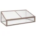 Gewächshaus Tannenholz 110x56x39 cm Grau, Frühling Pflanzenschutz, Holzgewächshaus klein mit Klappdeckel für Pflanzen, Kräuter, Gemüse und Blumen - Thumbnail 2