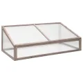 Gewächshaus Tannenholz 110x56x39 cm Grau, Frühling Pflanzenschutz, Holzgewächshaus klein mit Klappdeckel für Pflanzen, Kräuter, Gemüse und Blumen - Thumbnail 9