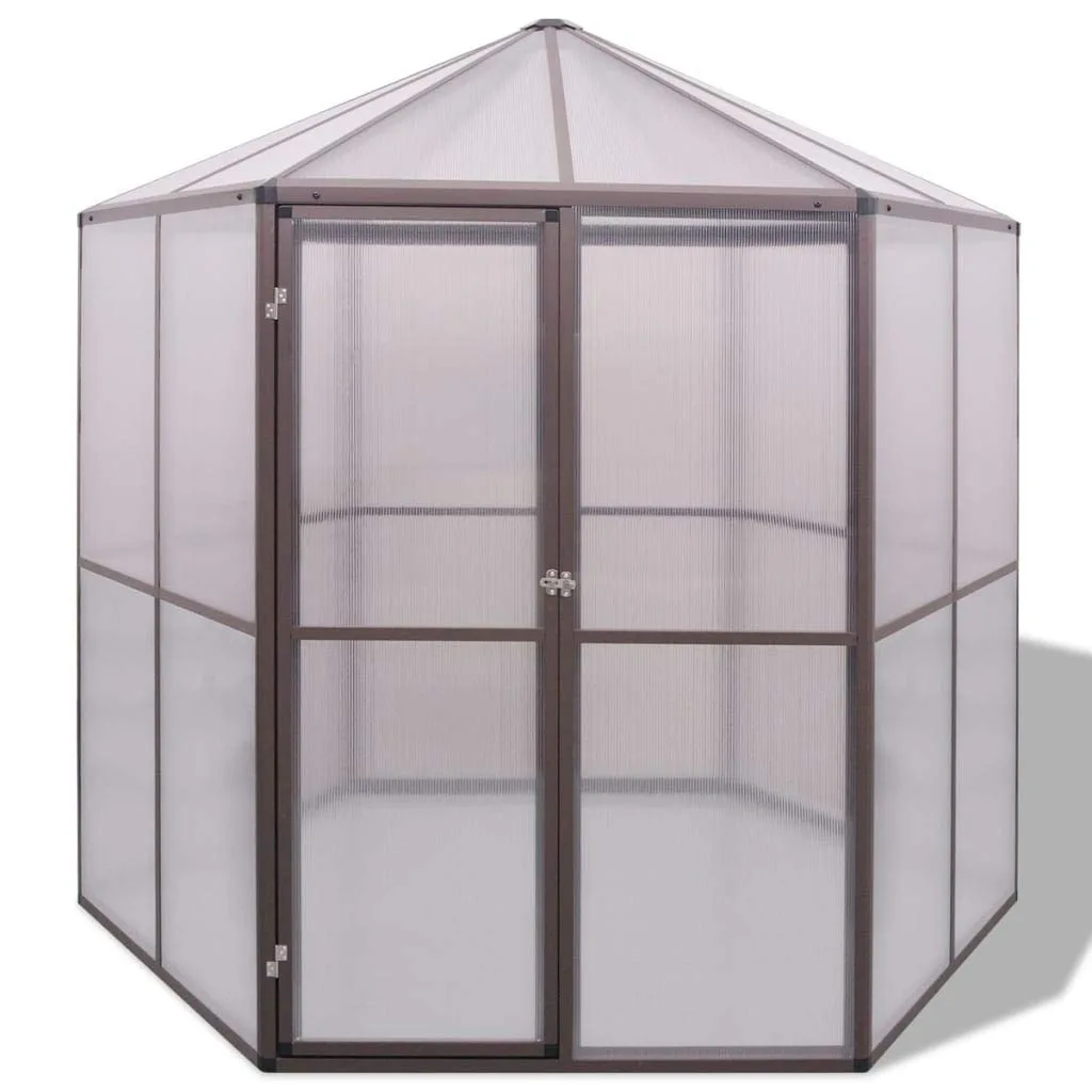Gewächshaus Aluminium 240×211×232 cm, wärmeisolierendes Polycarbonat Gewächshaus, UV-beständig, robuste Aluminiumkonstruktion, einfacher Zusammenbau mit Montagezubehör, - Bild 1