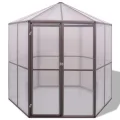 Gewächshaus Aluminium 240×211×232 cm, wärmeisolierendes Polycarbonat Gewächshaus, UV-beständig, robuste Aluminiumkonstruktion, einfacher Zusammenbau mit Montagezubehör, - Thumbnail 1