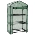 3-stufiges Mini-Gewächshaus 69x49x125 cm mit Stahlrohrrahmen, Polyethylen-Außenhülle und Rolltür mit Reißverschluss für einfachen Zugang und Belüftung, ideal für Topfpflanzen - Thumbnail 9