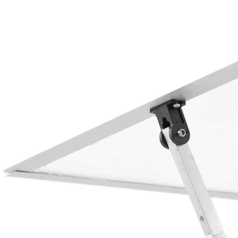 Aluminium-Gewächshaus mit Fundamentrahmen Silber 334x169x195cm, Polycarbonatplatten, Dachrinnensystem und 5-Fach verstellbarem Lüftungsfenster für Hobbygartenbau – Bild 8