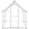Aluminium-Gewächshaus mit Fundamentrahmen Silber 334x169x195cm, Polycarbonatplatten, Dachrinnensystem und 5-Fach verstellbarem Lüftungsfenster für Hobbygartenbau - Thumbnail 3