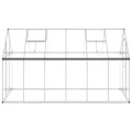 Aluminium-Gewächshaus mit Fundamentrahmen Silber 334x169x195cm, Polycarbonatplatten, Dachrinnensystem und 5-Fach verstellbarem Lüftungsfenster für Hobbygartenbau - Thumbnail 4