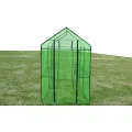 Gewächshaus Stahl XL, Treibhaus Folientunnel mit 2 Regalen, Tomatenhaus und Frühbeet für Anzucht, Überwinterung, Frostschutz, Garten, Balkon und Terrasse, 120 x 240 x 190 cm - Thumbnail 8