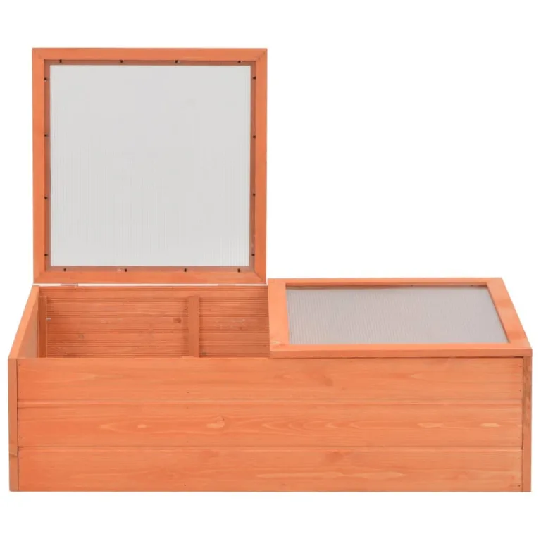 Frühbeet Holz 100 x 50 x 34 cm mit PC-Platten, Gewächshaus für Balkon und Terrasse, Treibhaus für Anzucht, Frostschutz, Überwinterung, Gemüse, Kräuter und Setzlinge – Bild 2