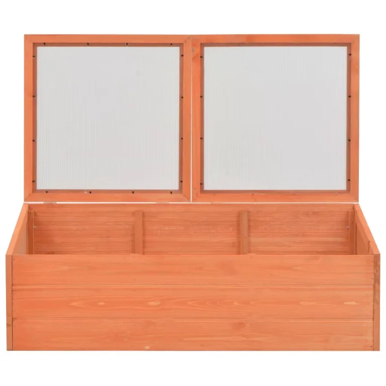 Frühbeet Holz 100 x 50 x 34 cm mit PC-Platten, Gewächshaus für Balkon und Terrasse, Treibhaus für Anzucht, Frostschutz, Überwinterung, Gemüse, Kräuter und Setzlinge – Bild 3