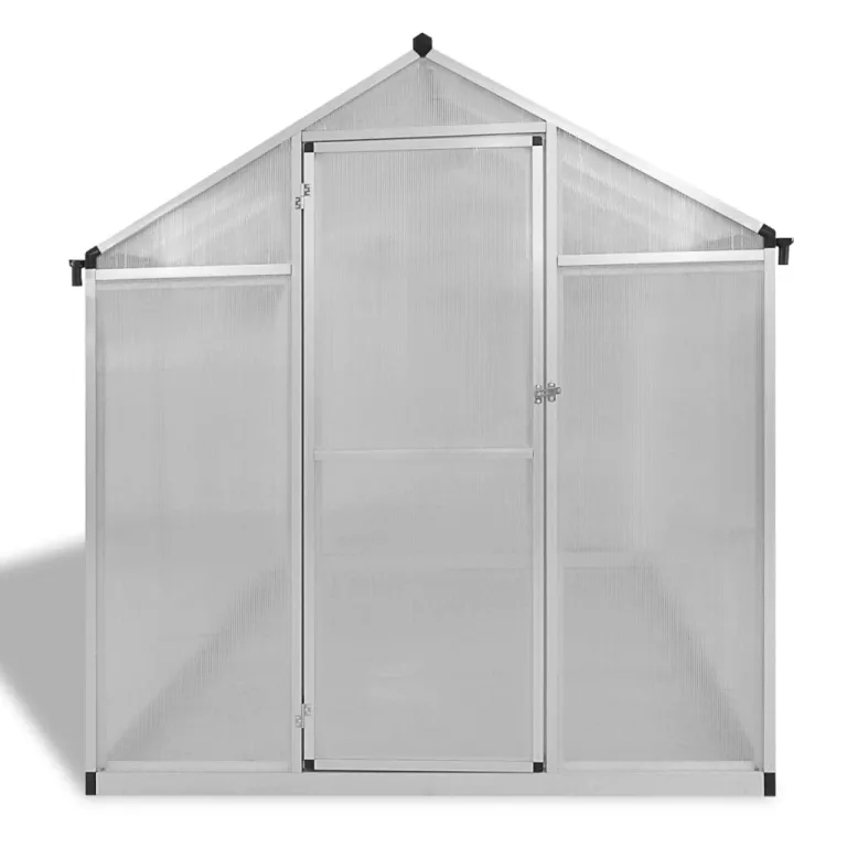 Gewächshaus mit Fundament verstärktes Aluminium, 4,6 m², Polycarbonat Platten, UV-beständig, mit Lüftung, Tomatenhaus für Anzucht, Frostschutz, Garten, Beet, Terrasse – Bild 2
