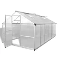 Gewächshaus mit Fundament verstärktes Aluminium, 4,6 m², Polycarbonat Platten, UV-beständig, mit Lüftung, Tomatenhaus für Anzucht, Frostschutz, Garten, Beet, Terrasse - Thumbnail 10
