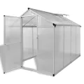 Gewächshaus mit Fundament verstärktes Aluminium, 4,6 m², Polycarbonat Platten, UV-beständig, mit Lüftung, Tomatenhaus für Anzucht, Frostschutz, Garten, Beet, Terrasse - Thumbnail 1