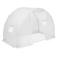 Gewächshaus Treibhaus Folientunnel Tomatenhaus Pflanzhaus aus 170 g/m² PE Netzgewebe, 300 x 150 x 200 cm, mit 2 Fenstern und Tür, Frühbeet für Anzucht, Frostschutz im Garten - Thumbnail 2