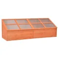Frühbeet Holz 180x57x62 cm – Gewächshaus mit 8 witterungsbeständigen PC-Platten, offener Unterseite und wasserfestem Holzrahmen für Kräuter, Gemüse & Setzlinge im Garten - Thumbnail 7