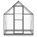 Gewächshaus mit Fundamentrahmen Anthrazit, Aluminium und 4 mm Polycarbonat, 169 x 114 x 202 cm, UV-beständig, mit Dachrinne, Lüftungsfenster für Garten Balkon Terrasse - Thumbnail 2