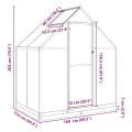 Gewächshaus mit Fundamentrahmen Anthrazit, Aluminium und 4 mm Polycarbonat, 169 x 114 x 202 cm, UV-beständig, mit Dachrinne, Lüftungsfenster für Garten Balkon Terrasse - Thumbnail 7