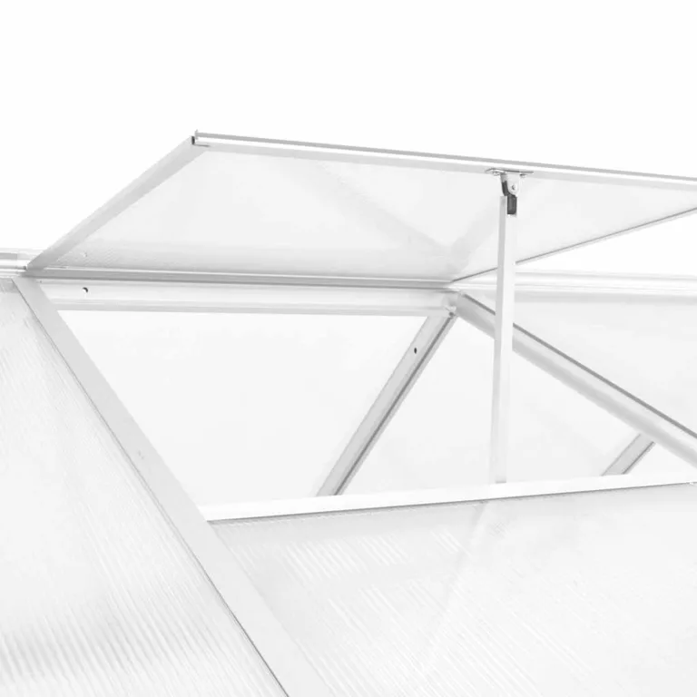 Gewächshaus Aluminium 421x190x195 cm, 15,6 m³ Volumen, doppelwandige Polycarbonat-Platten, UV-beständig & wärmeisolierend, für Hobbygärtner – Bild 5
