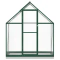 Gewächshaus mit Fundamentrahmen Grün, Aluminium und Polycarbonat, 169 x 58 x 202 cm, 0,98 m2, UV-beständig, für Tomatenhaus, Anzucht, Frostschutz, Lüftung, Garten, Balkon und Terrasse - Thumbnail 2