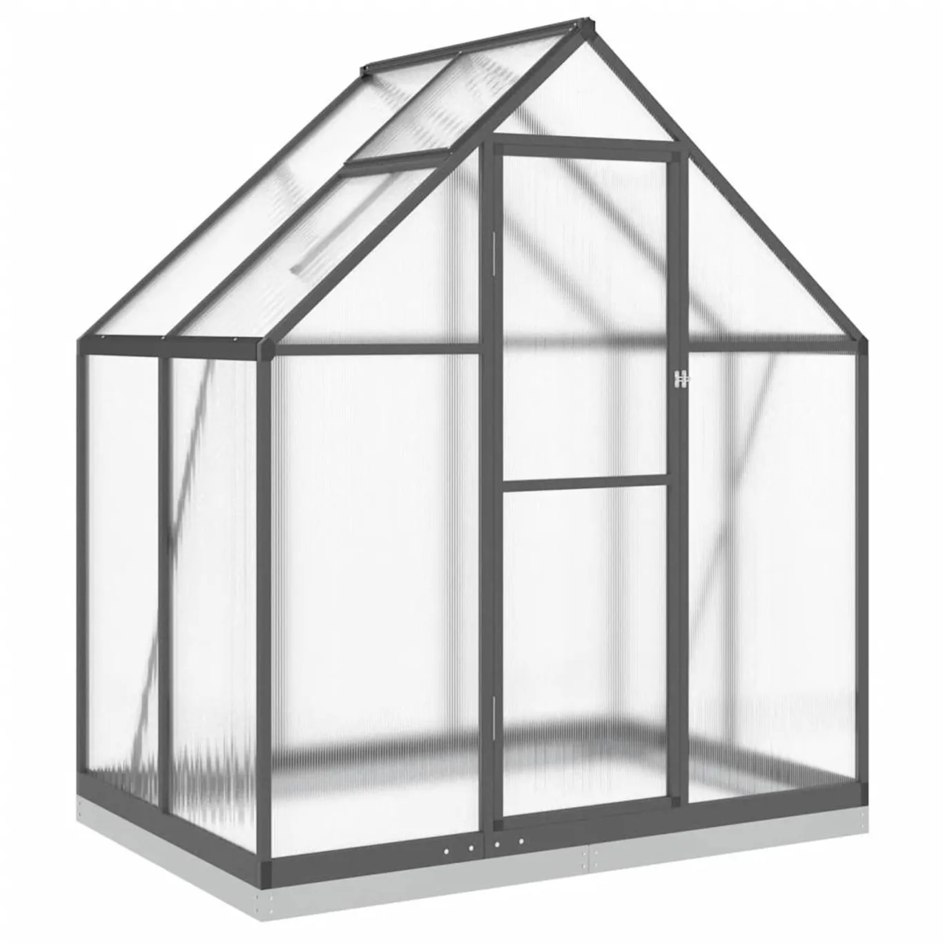 Gewächshaus Alu 169x114x202 cm – witterungsbeständig, mit verzinktem Stahl-Fundamentrahmen und 5-Fach verstellbarem Lüftungsfenster, für Gartenanfänger - Bild 1