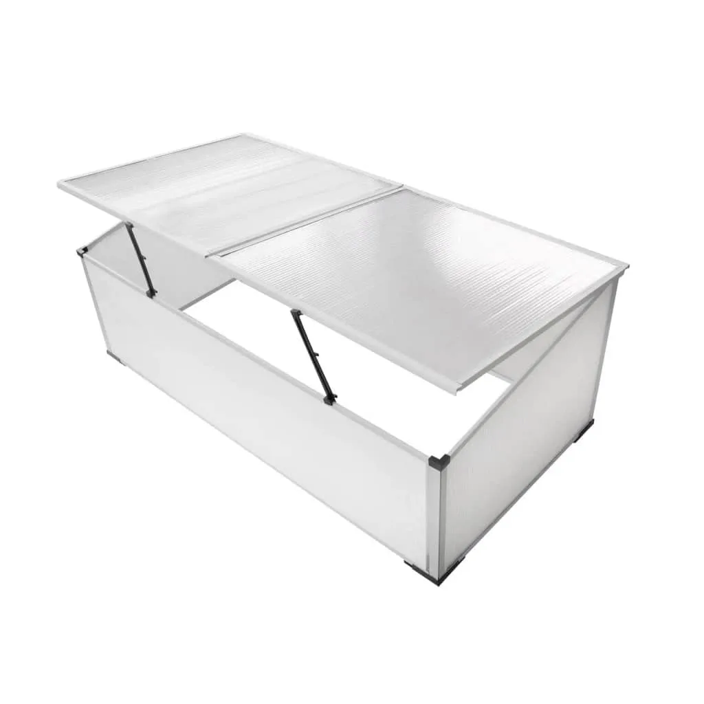 Mangloder Frühbeet ohne Boden mit 2 Deckeln aus Polycarbonat, Aluminiumrahmen, 110 x 41 x 55 cm, UV-beständig, wetterfest, für Anzucht, Gewächshaus, Tomatenhaus, Balkon und Terrasse - Bild 1