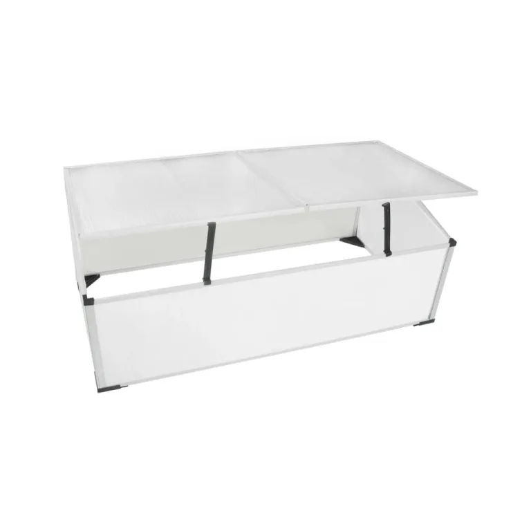 Mangloder Frühbeet ohne Boden mit 2 Deckeln aus Polycarbonat, Aluminiumrahmen, 110 x 41 x 55 cm, UV-beständig, wetterfest, für Anzucht, Gewächshaus, Tomatenhaus, Balkon und Terrasse – Bild 2
