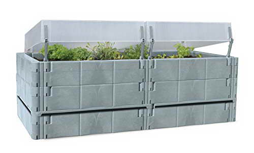 Juwel Hochbeet mit 2 Thermohauben • basalt • 0,78m² - Bild 1