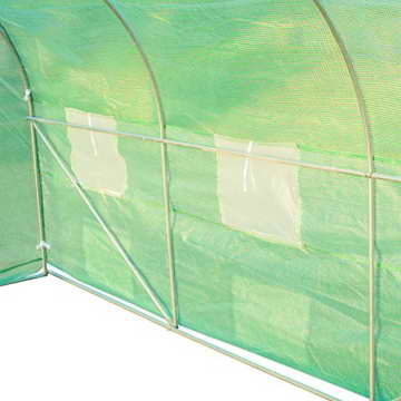 Outsunny Gewächshaus Folien Foliengewächshaus Treibhaus Frühbeet Pflanzenhaus Tomatenhaus 350 x 300 x 200 cm, Giegel Grün - 5