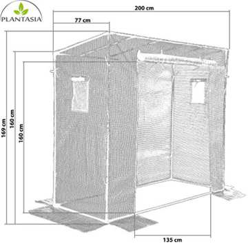 PLANTASIA® Foliengewächshaus Tomatenzelt mit extra langem Überhang, Größenauswahl, UV- und witterungsbeständig - 6
