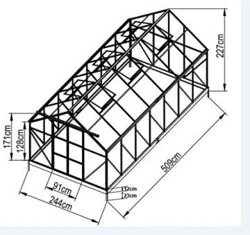 12,5m² PROFI ALU Gewächshaus Glashaus Treibhaus inkl. Stahlfundament u. 6 Fenster, mit 6mm Hohlkammerstegplatten - (Platten MADE IN AUSTRIA) von AS-S - 2