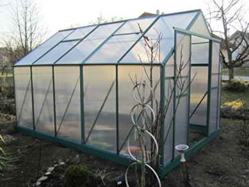 9m² PROFI ALU Gewächshaus Glashaus Treibhaus inkl. Stahlfundament u. 4 Fenster, mit 6mm Hohlkammerstegplatten - (Platten MADE IN AUSTRIA/EU) von AS-S - 4