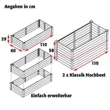Gärtner Pötschke Hochbeet Klassik, rechteckig, stapelbar, Akazie - 3