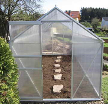 KOMPLETTSET: 7,05m² ALU Aluminium Gewächshaus Glashaus Tomatenhaus, 6mm Hohlkammerstegplatten - (Platten MADE IN AUSTRIA/EU) m. Stahlfundament, 2 Fenster mit 2 autom. Fensteröffner von AS-S - 4