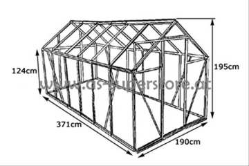 KOMPLETTSET: 7,05m² ALU Aluminium Gewächshaus Glashaus Tomatenhaus, 6mm Hohlkammerstegplatten - (Platten MADE IN AUSTRIA/EU) m. Stahlfundament 2 Fenster und 1 autom. Fensteröffner von AS-S - 4