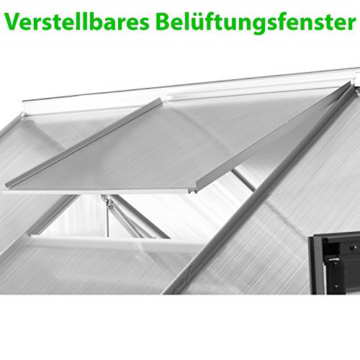PLANTASIA® Alu Gewächshaus, 3,94 m³ - 9,42 m³, 6 mm Hohlkammerplatten (Kompletteindeckung), Aufbauvideo - 5