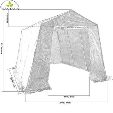PLANTASIA® Foliengewächshaus Tomatenzelt mit extra langem Überhang, Größenauswahl, UV- und witterungsbeständig - 6
