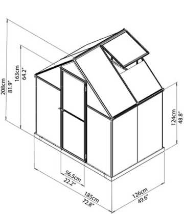 Tepro Gewächshaus Silver Mythos, 6 x 4, Silber/transparent - 6
