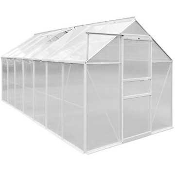 Aluminium Gewächshaus 15,93 m³ Treibhaus Gartenhaus Frühbeet Pflanzenhaus Aufzucht - 