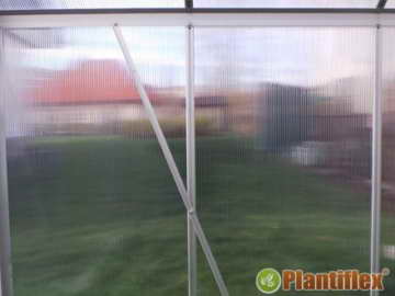 Aluminium Gewächshaus mit Fundament verschiedene Modelle Treibhaus Garten Pflanzenhaus Alu Tomatenhaus (250x310, Silber) - 