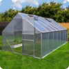 Aluminium Gewächshaus mit Fundament verschiedene Modelle Treibhaus Garten Pflanzenhaus Alu Tomatenhaus (250x550, Silber) -