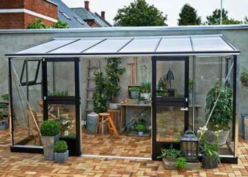 Gewächshaus Juliana Veranda 12,9m² Alu / 3mm Sicherheitsglas - 