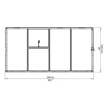 Anlehngewächshaus Interline 8x4' - 