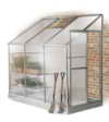 244cm x 122cm Lacewing Traditionell Anlehngewächshaus - Silber (Ohne Sockel) -